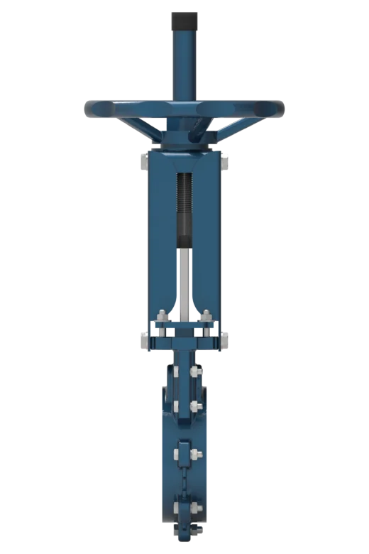 Knife gate valve model 108, DN50–DN800, PN10–PN16, features a two-piece body and a polyurethane seal.